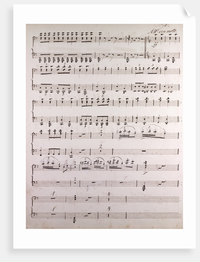 Handwritten sheet music, allegro con moto by Anonymous