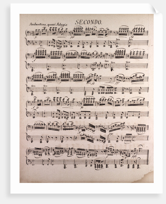 Handwritten sheet music, andantino quasi adagio by Anonymous