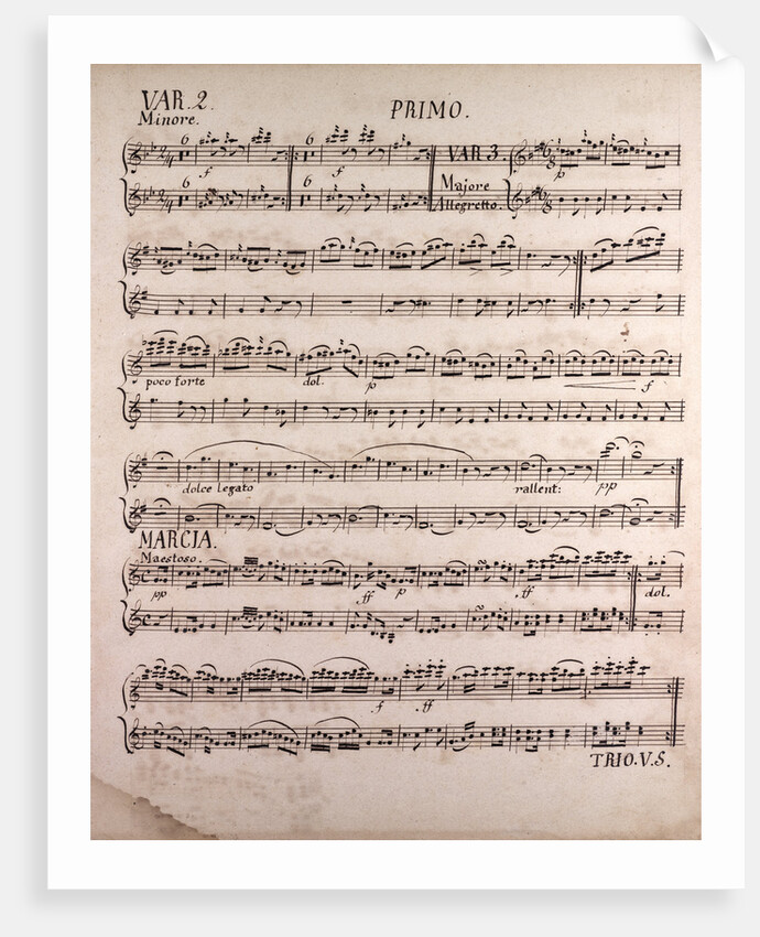 Handwritten sheet music by Anonymous