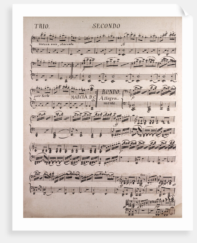 Handwritten sheet music, trio secondo by Anonymous