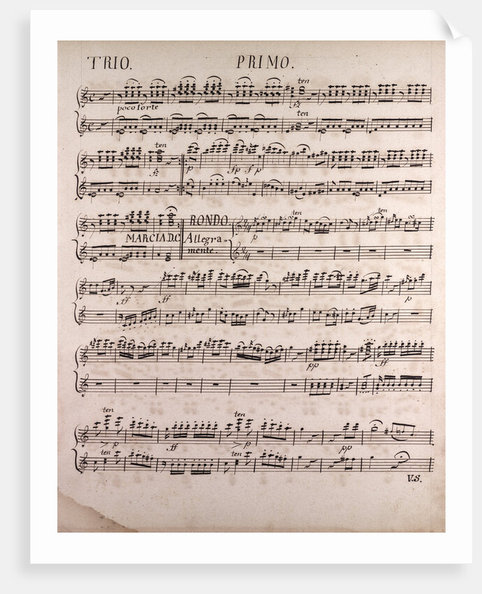 Handwritten sheet music by Anonymous