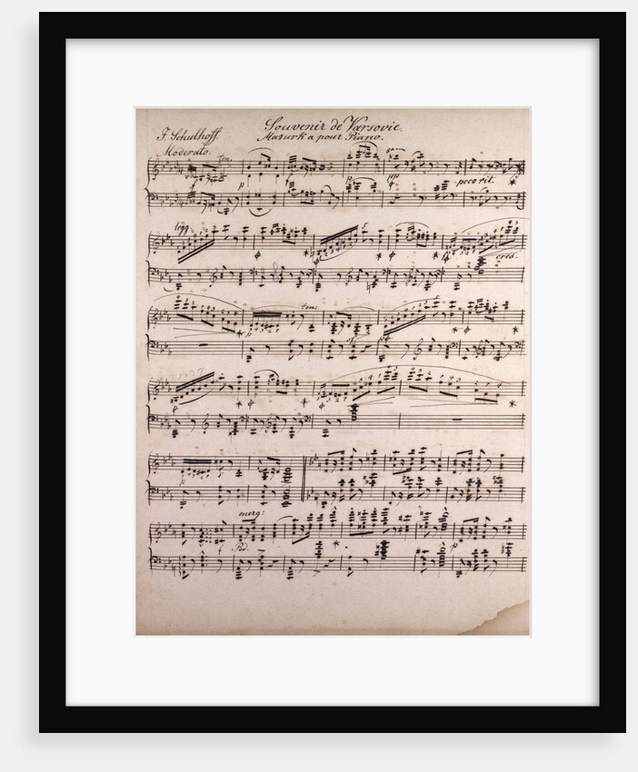 Souvenir de Varsovie, Mazurka pour Piano by Schulhoff, handwritten sheet music by Anonymous