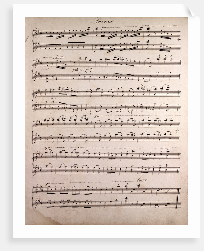 Handwritten sheet music by Anonymous