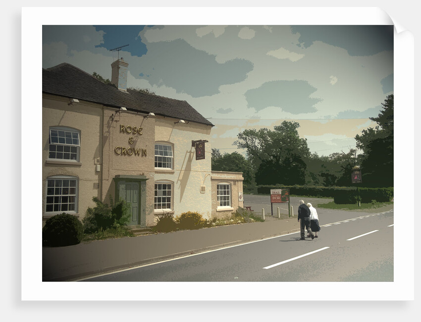 Road Pedestrians near the Rose and Crown by Sarah Smith