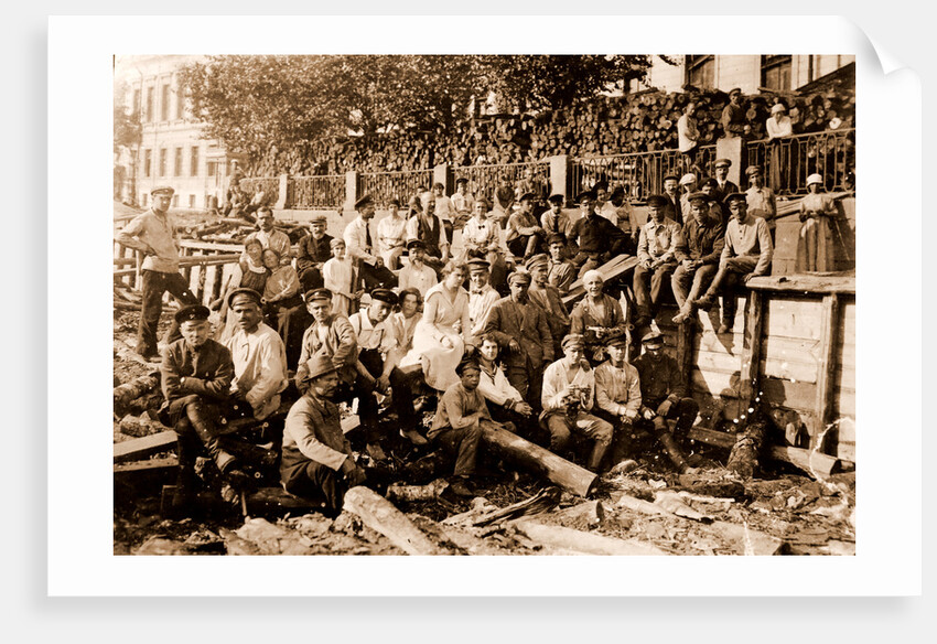 Group of a Soviet's employees, subbotniki or subbotnik, Saturdays voluntary work, June 1920, Russia by Anonymous