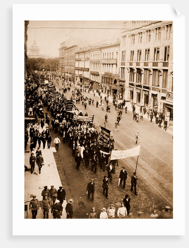 Demonstration on the Nevski Prospect, Petrograd, Saint Petersburg Russia by Anonymous