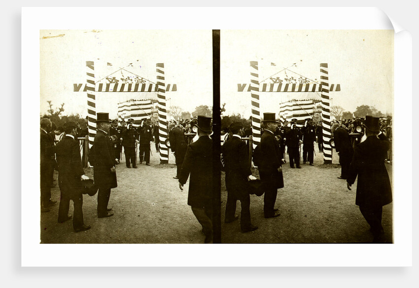 Admiral Togo and other Japanese naval officers being greeted by government officials by Anonymous