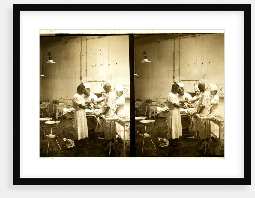 Japanese doctors operating on a patient's arm by Anonymous