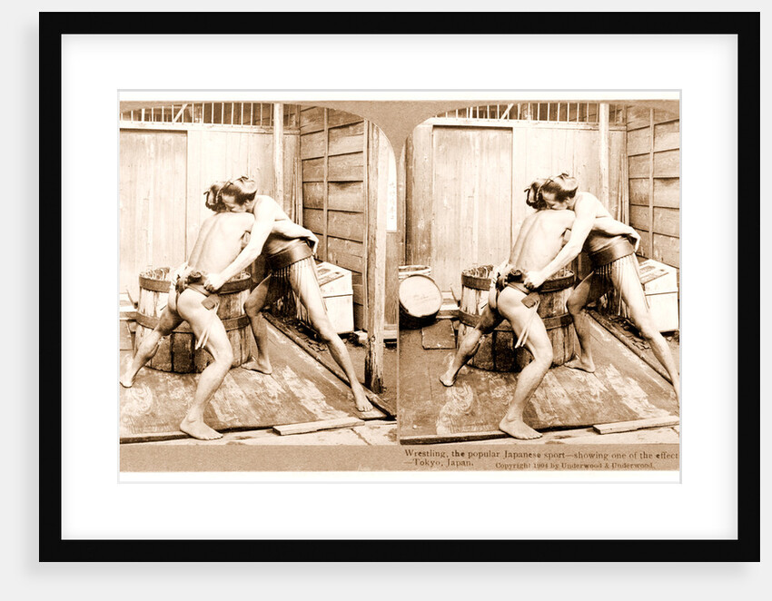 Wrestling, the popular Japanese sport - showing one of the effective holds - Tokyo, Japan by Anonymous