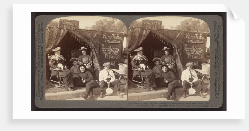 Fun making by the earthquake refugees - a temporary home, San Francisco, California, USA by Anonymous