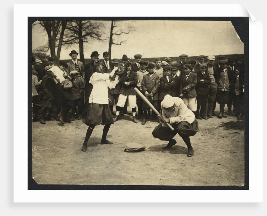 New York female Giants - Miss McCullum catcher and Miss Ryan at bat, USA by Anonymous