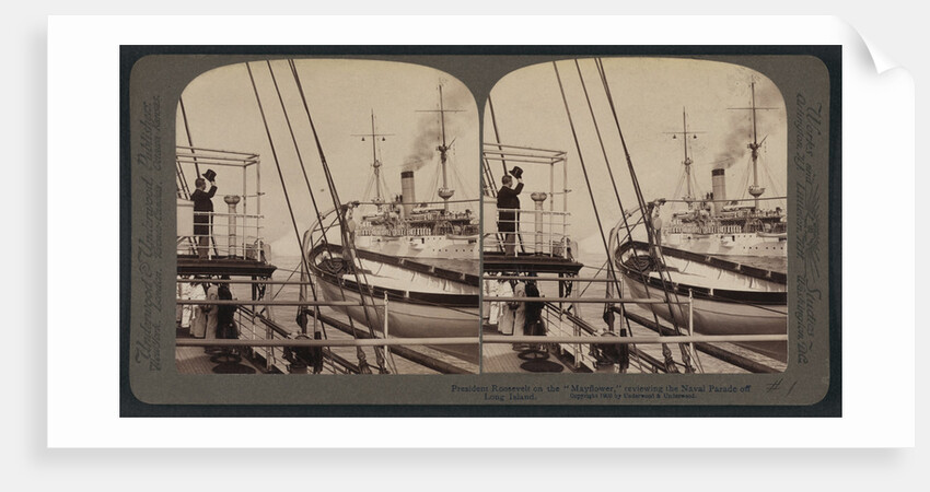 President Roosevelt on the Mayflower, reviewing the Naval parade off Long Island by Anonymous