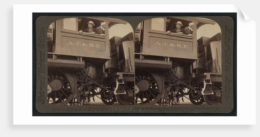 President Roosevelt on a Santa Fe engine, before reaching Redlands, Cal by Anonymous