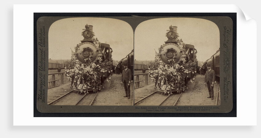 The flower covered engine drawing President Roosevelt's special train, Santa Cruz, Cal by Anonymous