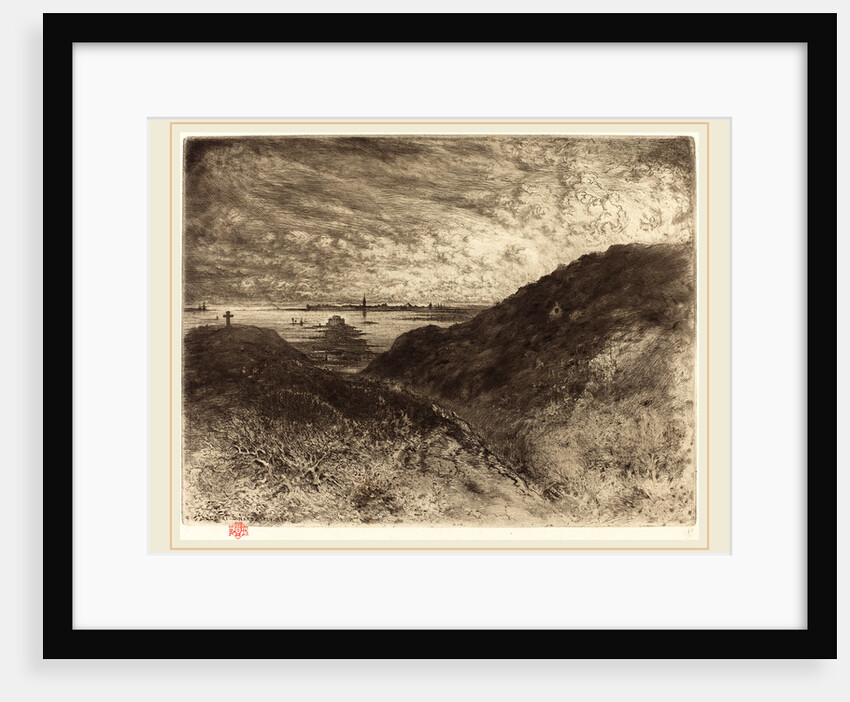 La Falaise: Baie de Saint-Malo (The Cliff: Saint-Malo Bay), 1886-1890, heliogravure by Félix-Hilaire Buhot