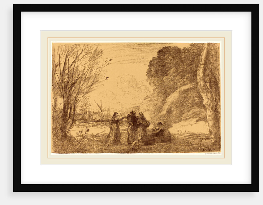 Family at Terracina (Une famille a terracine), 1871 by Jean-Baptiste-Camille Corot