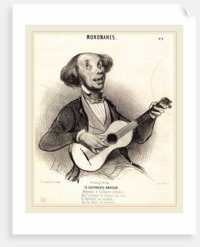 Le Guitariste-Amateur, 1840 by Honoré Daumier