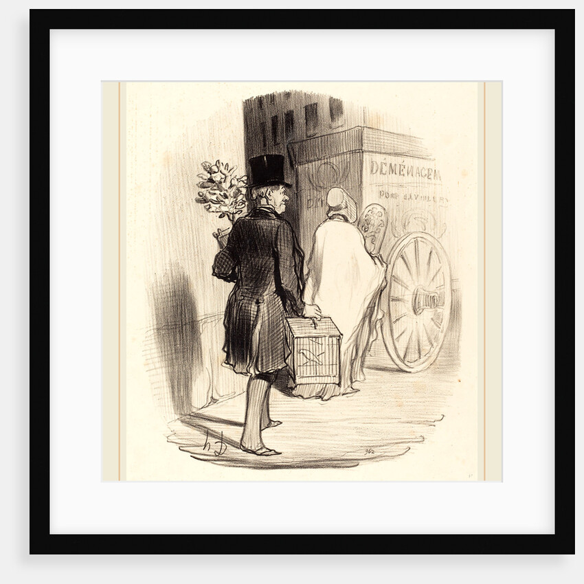 Parisien transportant dans un autre quartier, 1847 by Honoré Daumier