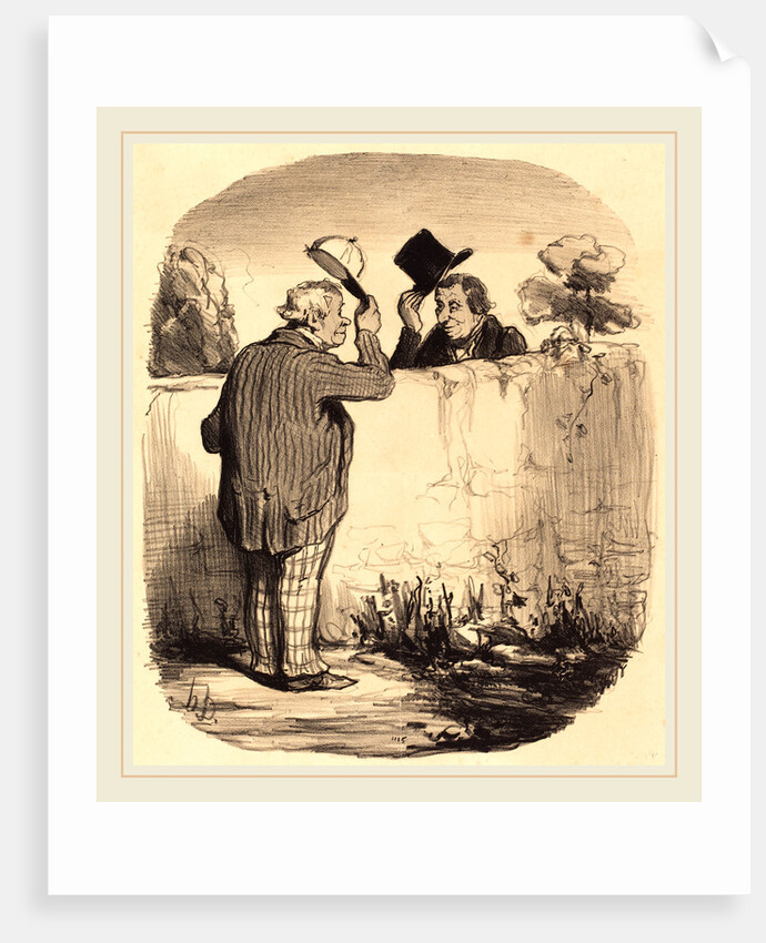 Deux bons voisins, 1847 by Honoré Daumier