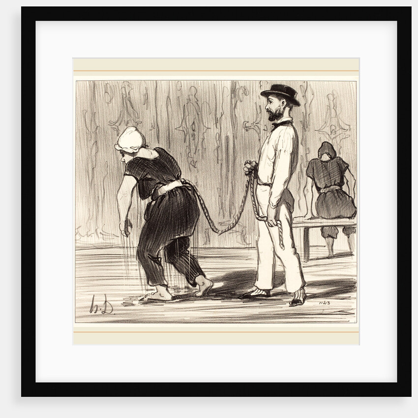 Madame Rabourdeau a sa première leçon, 1847 by Honoré Daumier