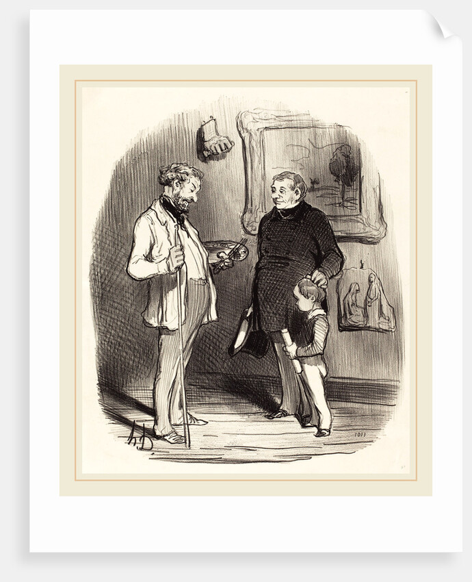 V'la mon petit s'il n'a pas assez de moyens, 1850 by Honoré Daumier