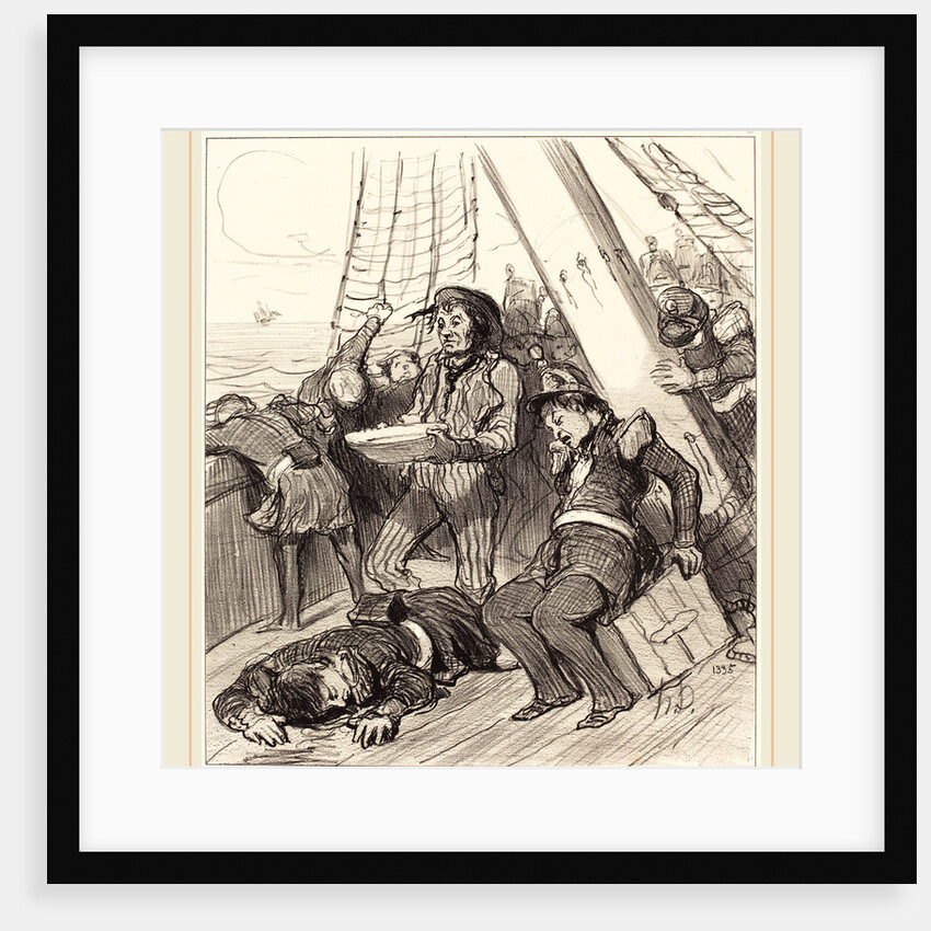 Plusieurs gardes nationaux qui n'avaient pas songé, 1848 by Honoré Daumier