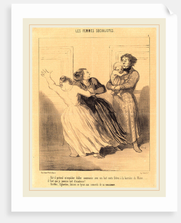 Ah! il prétend m'empêcher d'aller, 1849 by Honoré Daumier