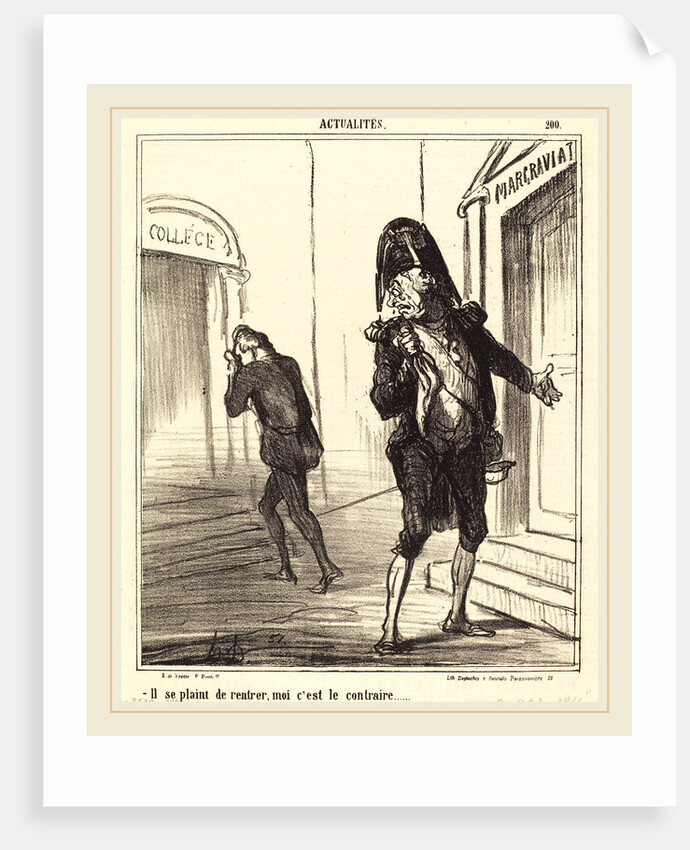 Il se plaint de rentrer, 1866 by Honoré Daumier