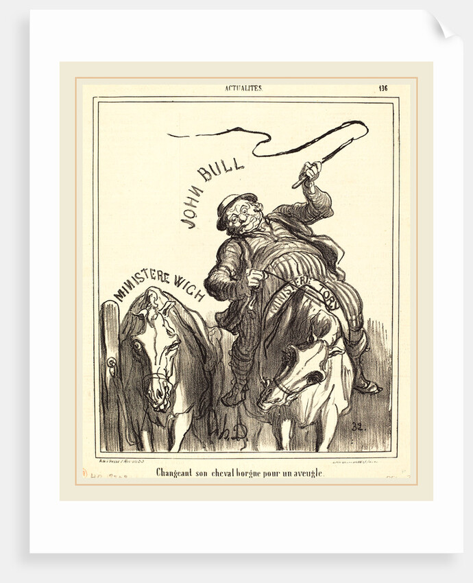 Changeant son cheval borgne pour un aveugle, 1866 by Honoré Daumier