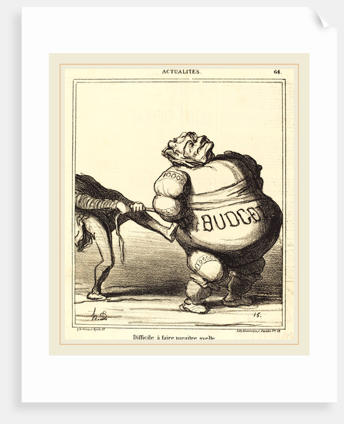 Difficile à faire paraitre svelte, 1869 by Honoré Daumier