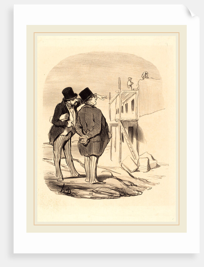 Two Men Amid Ruins by Honoré Daumier