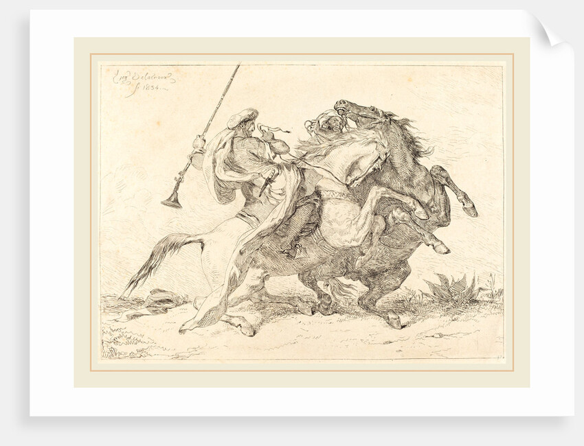 Encounter of the Moorish Horsemen (Rencontre de Cavaliers Maures), 1834 by Eugène Delacroix