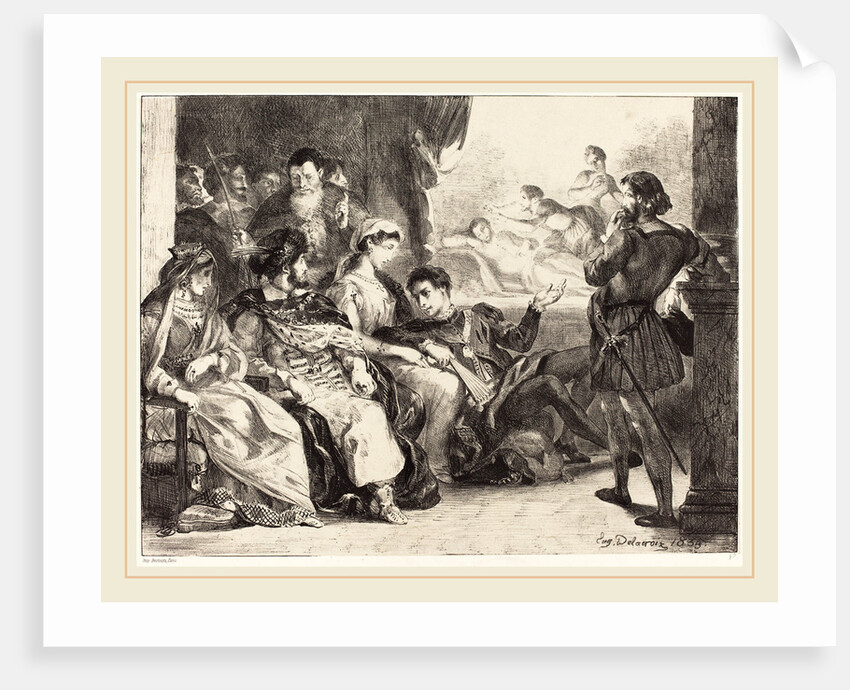 Players Enacting the Poisoning of Hamlet's Father (Act III, Scne II), 1835 by Eugène Delacroix