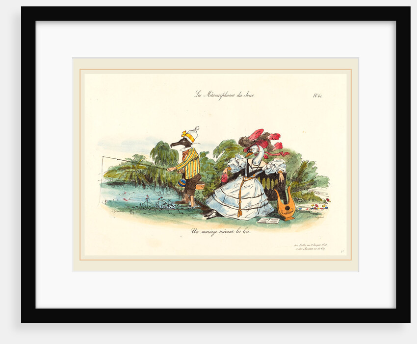 Metamorphoses of the Day: A Conventional Marriage, 1829 by Jean-Ignace-Isidore Grandville
