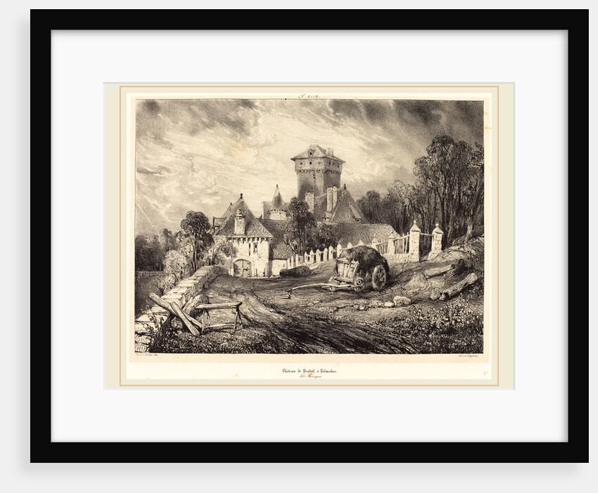 Château de Pesteil à Polminhac, 1832 by Eugène Isabey