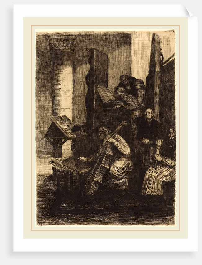 Choir in a Spanish Church, 1860 by Alphonse Legros