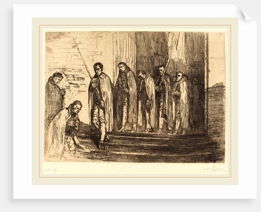 Procession Leaving a Church by Alphonse Legros