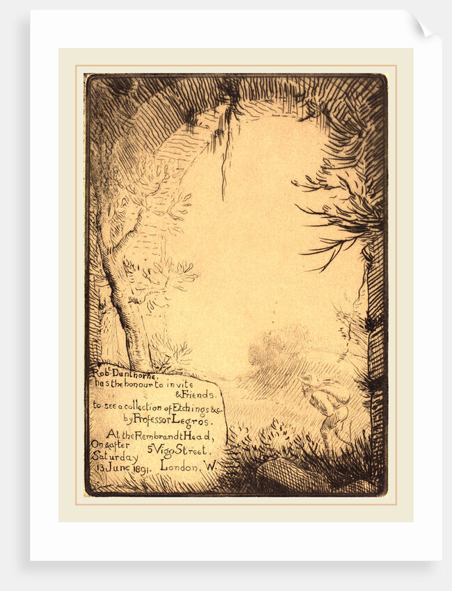 Plate made for an Exhibition at the Dunthorne Home by Alphonse Legros