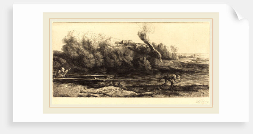 Landscape with Boat, 2nd plate by Alphonse Legros