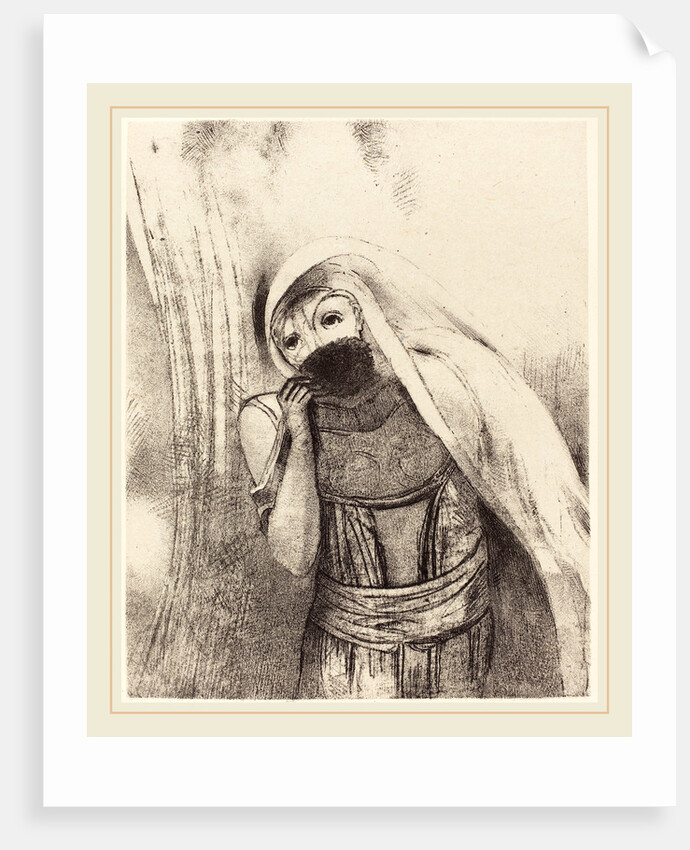 Elle tire de sa poitrine une eponge toute noire, la couvre de baisers, 1896 by Odilon Redon