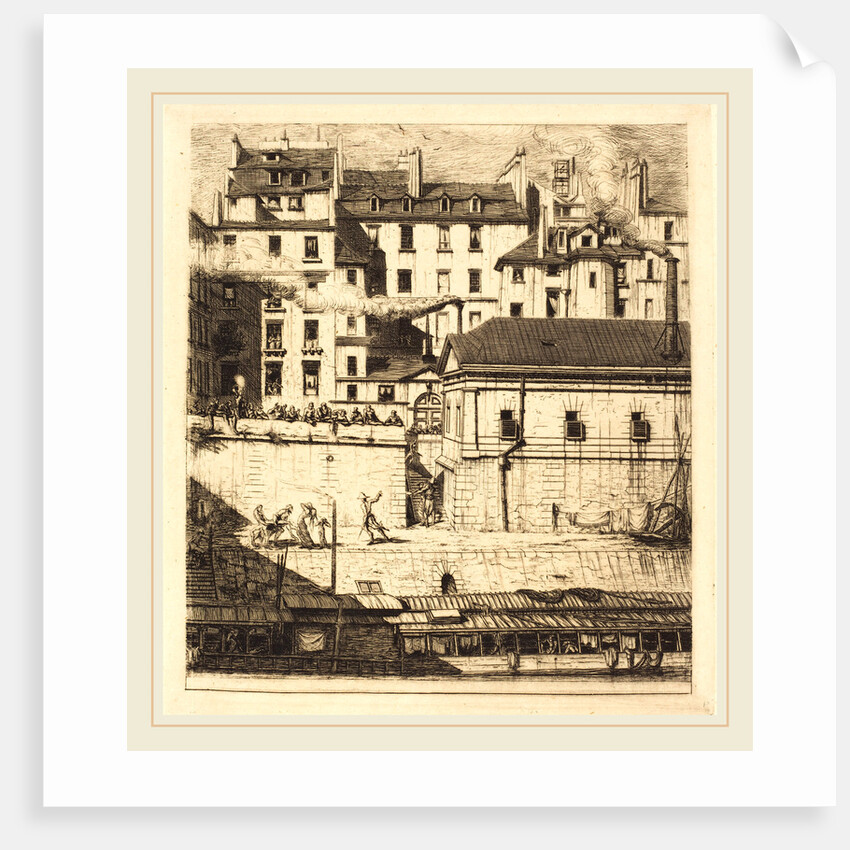 La morgue, Paris, 1854 by Charles Meryon
