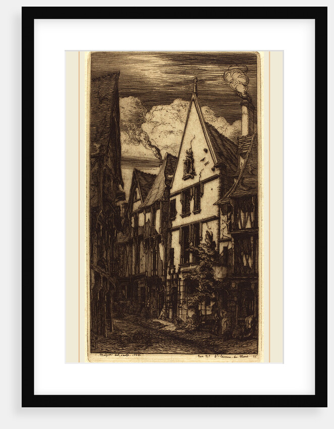 La Rue des Toiles, à Bourges, 1853 by Charles Meryon