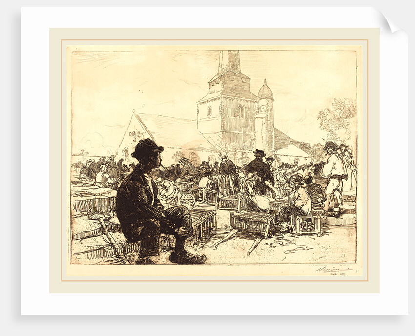 Poultry Market at St.-Jean-de-Mont, 1892 by Auguste Lepère