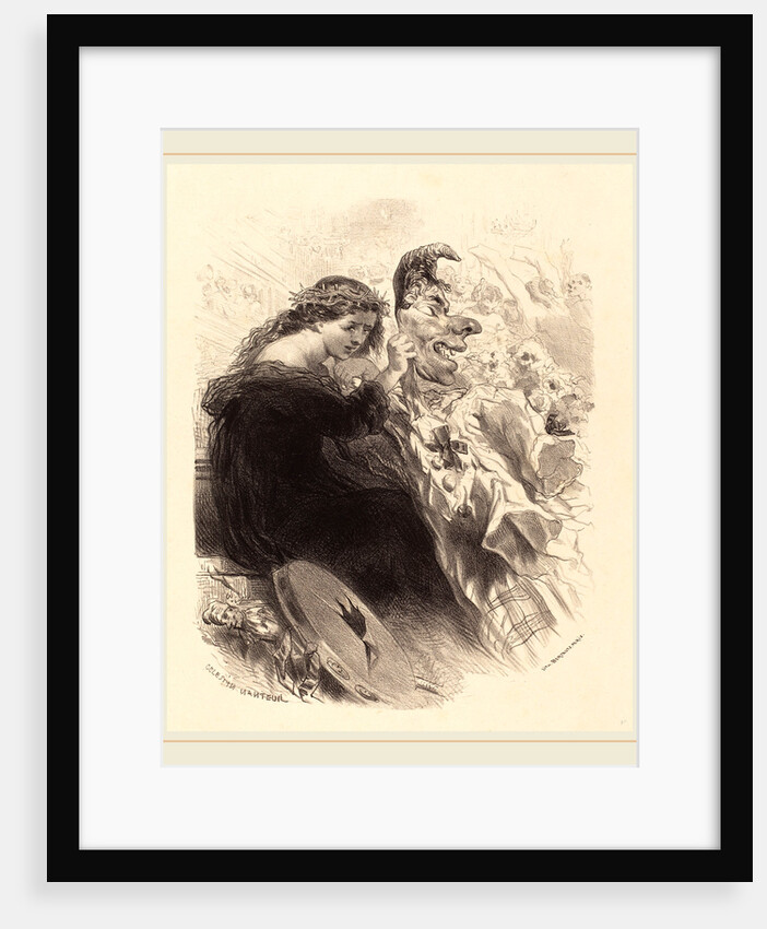 The Woman Behind the Mask, 1830s by Célestin Nanteuil