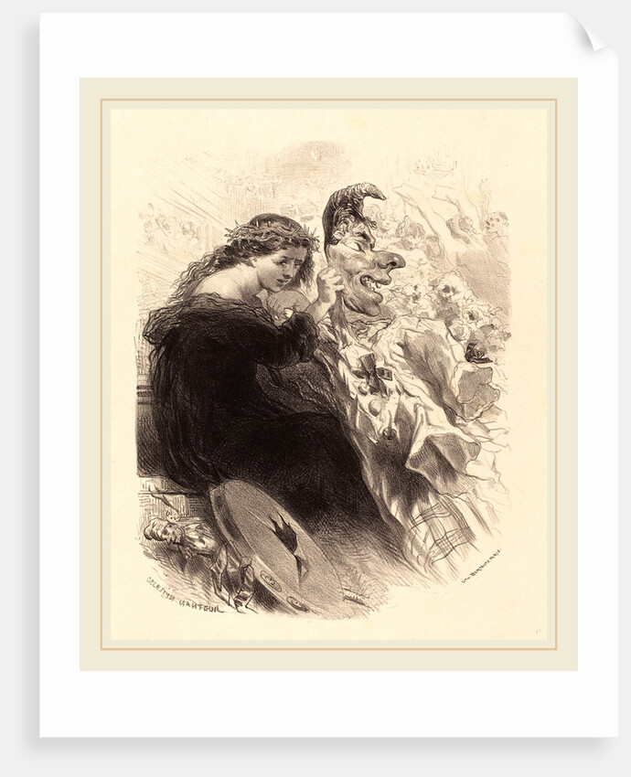 The Woman Behind the Mask, 1830s by Célestin Nanteuil