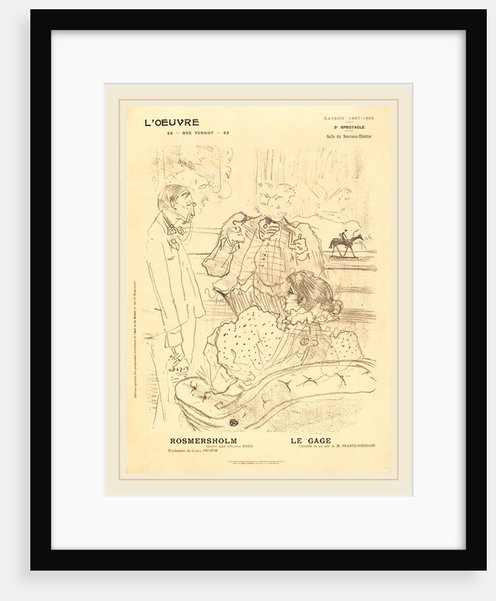 Rosmersholm; Le Gage, 1897 by Henri de Toulouse-Lautrec