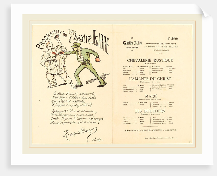 Chevalerie rustique; L'Amante du Christ; Marié; Les Bouchers, 1888 by Adolphe Léon Willette
