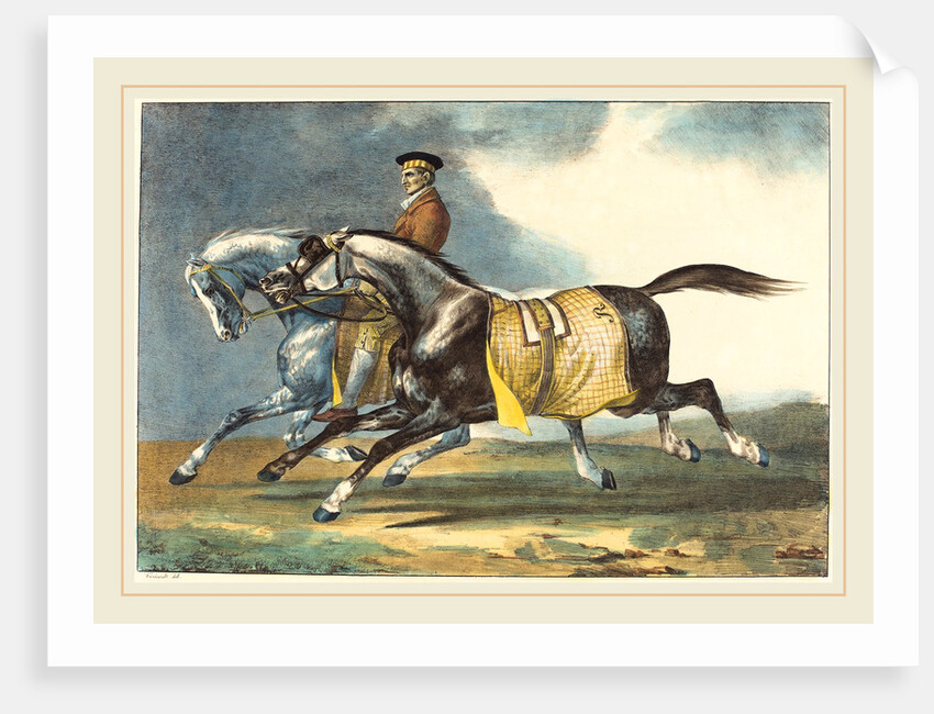 Two Dapple-Gray Horses Exercising, 1822 by Théodore Gericault and Léon Cogniet