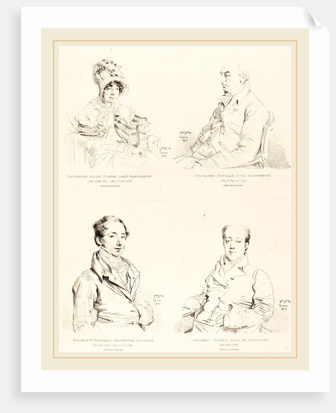 Sylvester Lord Glenbervie; Katherine Anne Glenbervie; Frederic Earl of Guilford; Frederic Sylvester Douglas, 1815 by Jean-Auguste-Dominique Ingres