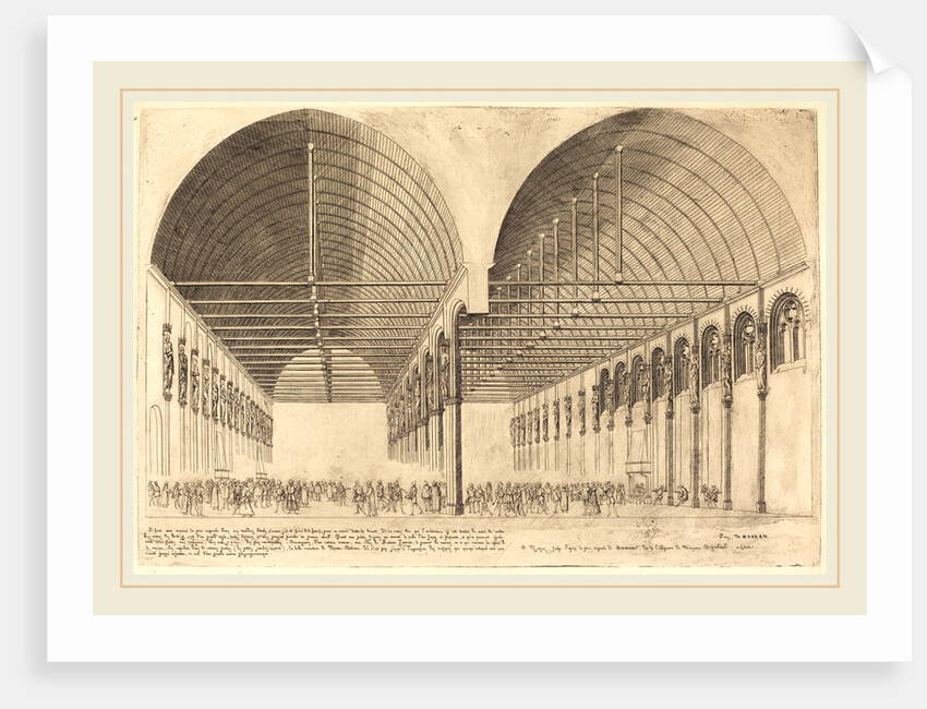 La salle des pas-perdus à l'ancien Palais-de-Justice, Paris, 1855 by Charles Meryon